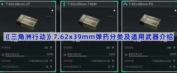 《三角洲行动》7.62x39mm弹药分类及适用武器介绍